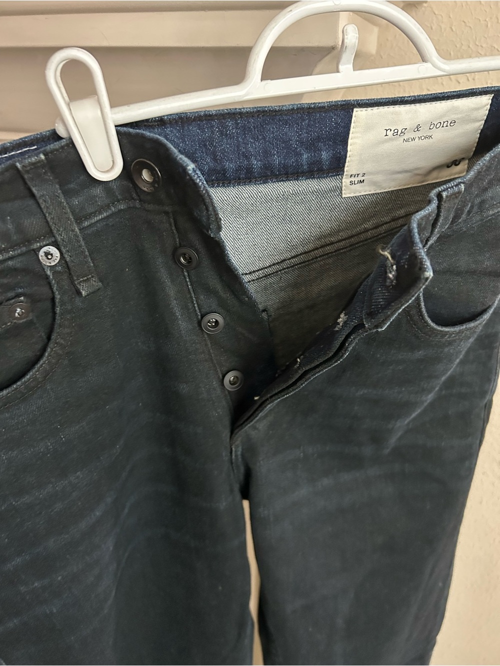 New rag & bone Slim fit 2 Men’s Jeans in Black or very dark navy size 30 x 32